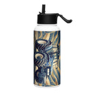 The Tractor Mugs Store New Holland TM 155  | Art Deco Stainless steel water bottle with a straw lid Quality Farmers Merch