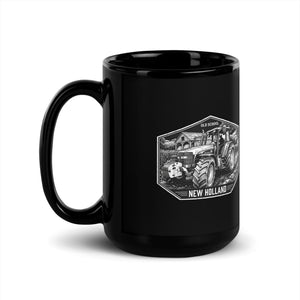 The Tractor Mugs Store New Holland TM 155 OLD SCHOOL NEW HOLLAND Moose | Black Mug Quality Farmers Merch