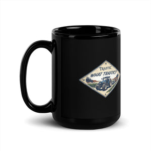The Tractor Mugs Store New Holland TM 155 TRAFFIC WHAT TRAFFIC? Heritage | Black Mug Quality Farmers Merch