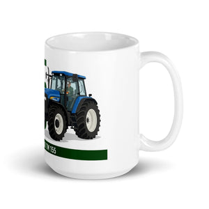 The Tractor Mugs Store New Holland TM 155 | White Glossy Mug Quality Farmers Merch
