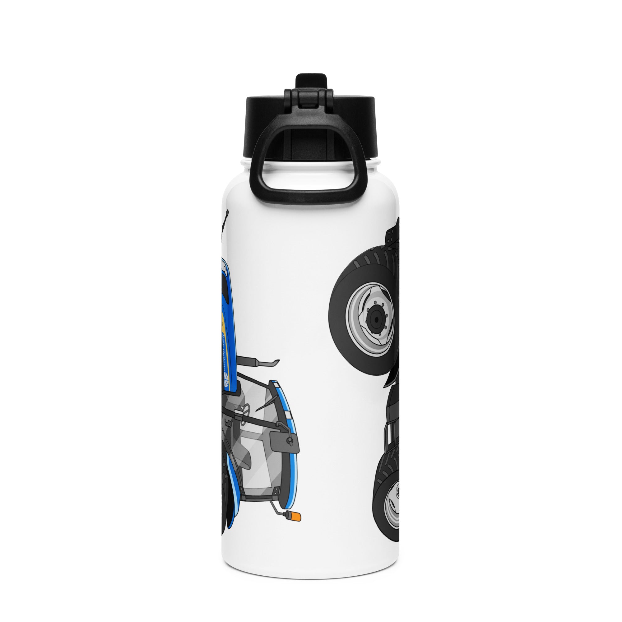 The Tractor Mugs Store New Holland TS 135a | Stainless steel water bottle with a straw lid Quality Farmers Merch