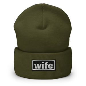 The Tractor Mugs Store Olive OASIS Style 'Wife' | Cuffed Beanie Quality Farmers Merch