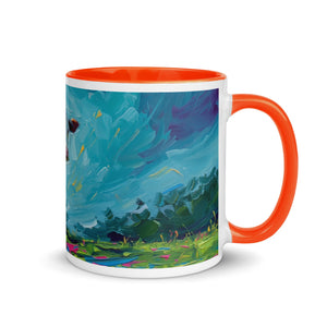The Tractor Mugs Store Orange / 11 oz Hereford Cow Splash Art | Mug with Color Inside Quality Farmers Merch