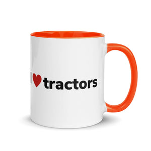The Tractor Mugs Store Orange / 11 oz I Love Tractors | Mug with Color Inside Quality Farmers Merch
