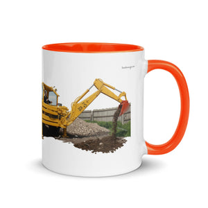 The Tractor Mugs Store Orange / 11 oz JCB 3 Working Oil Painting | Mug with Colour Inside Quality Farmers Merch