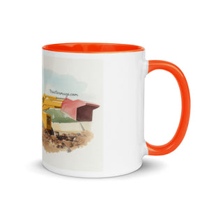 The Tractor Mugs Store Orange / 11 oz JCB 3C II Watercolor | Mug with Colour Inside Quality Farmers Merch