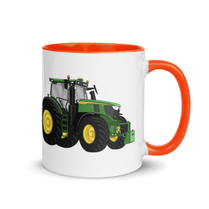 The Tractor Mugs Store Orange / 11 oz John Deere 6R | Mug with Color Inside Quality Farmers Merch
