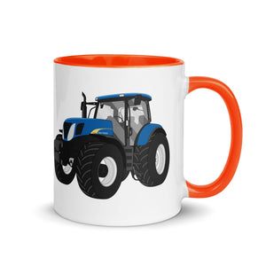 The Tractor Mugs Store Orange / 11 oz New Holland 7040 | Mug with Color Inside Quality Farmers Merch