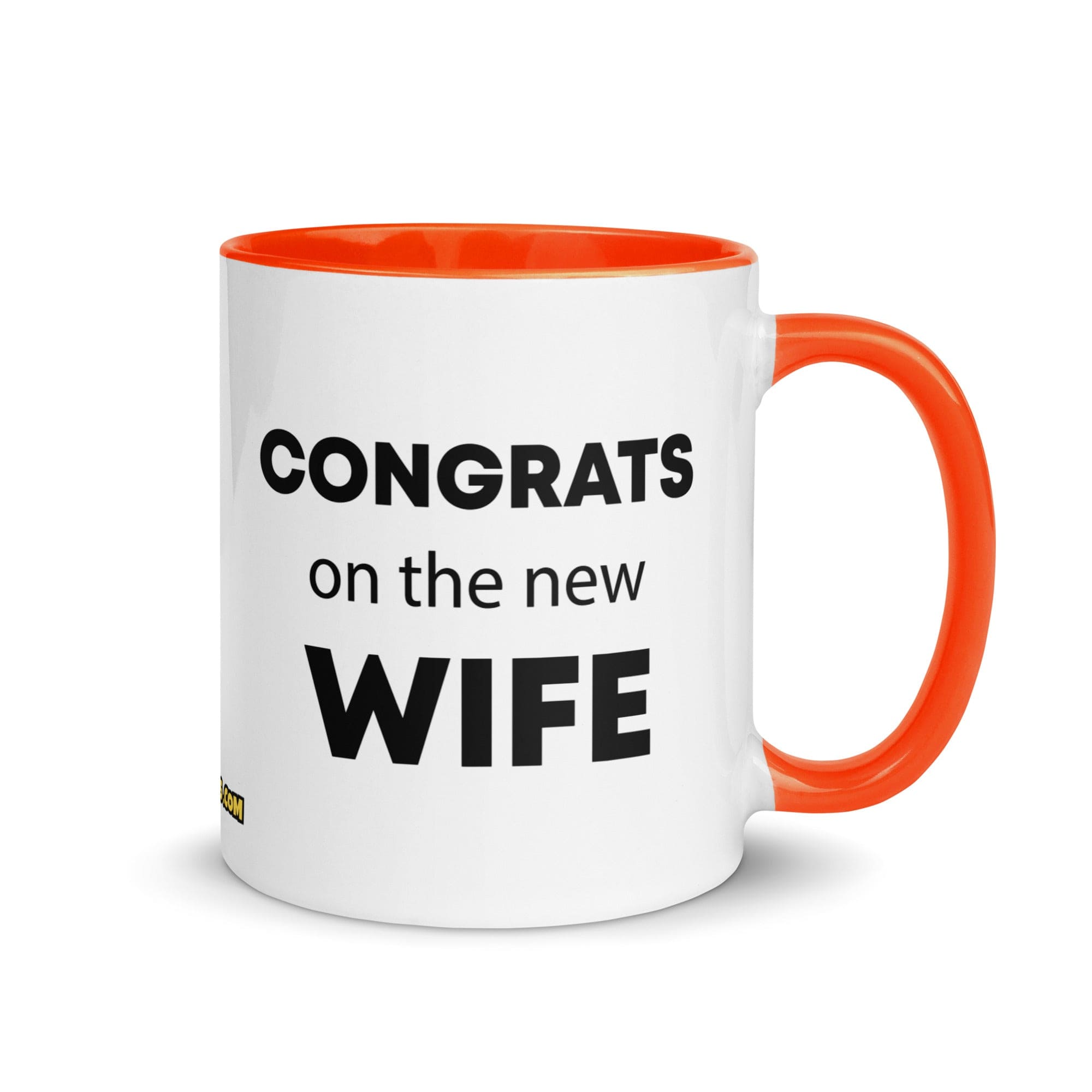 The Tractor Mugs Store Orange Congrats On the New Wife  | Mug with Color Inside Quality Farmers Merch