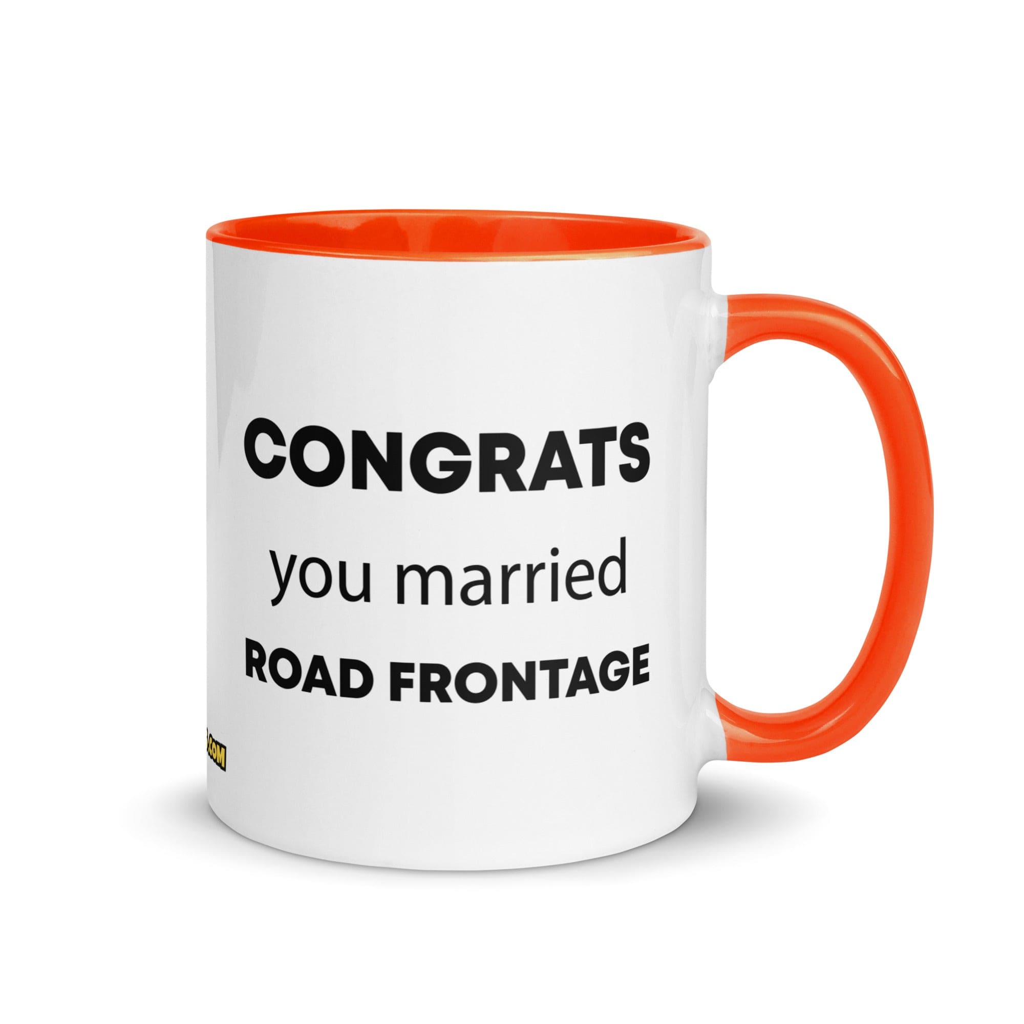 The Tractor Mugs Store Orange Congrats You Married Road Frontage | Mug with Color Inside Quality Farmers Merch