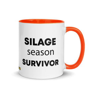 The Tractor Mugs Store Orange Silage Season Survivor  | Mug with Color Inside Quality Farmers Merch