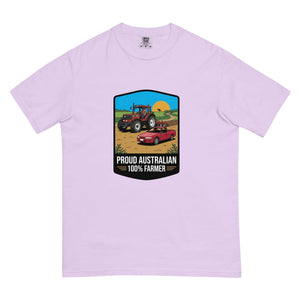 The Tractor Mugs Store Orchid FIATAGRI F140 PROUD AUSTRALIAN 100% FARMER Bright | Unisex Premium T-shirt Quality Farmers Merch