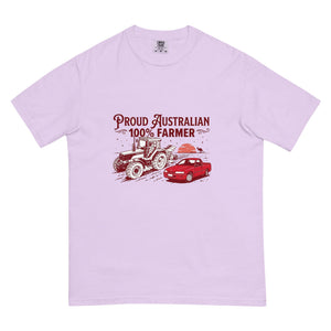 The Tractor Mugs Store Orchid FIATAGRI F140 PROUD AUSTRALIAN 100% FARMER Two Tone | Unisex Premium T-shirt Quality Farmers Merch