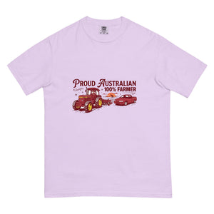 The Tractor Mugs Store Orchid John Deere 3350 4WD PROUD AUSTRALIAN 100% FARMER Two Tone | Unisex Premium T-shirt Quality Farmers Merch