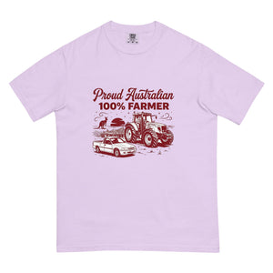 The Tractor Mugs Store Orchid Massey Ferguson 6480 PROUD AUSTRALIAN 100% FARMER Two Tone | Unisex Premium T-shirt Quality Farmers Merch