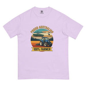 The Tractor Mugs Store Orchid New Holland T7.210 PROUD AUSTRALIAN 100% FARMER Outdoor | Unisex Premium T-shirt Quality Farmers Merch