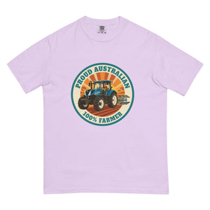The Tractor Mugs Store Orchid New Holland T7.210 PROUD AUSTRALIAN 100% FARMER Retro | Unisex Premium T-shirt Quality Farmers Merch