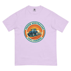 The Tractor Mugs Store Orchid New Holland T7.225 PROUD AUSTRALIAN 100% FARMER Retro | Unisex Premium T-shirt Quality Farmers Merch