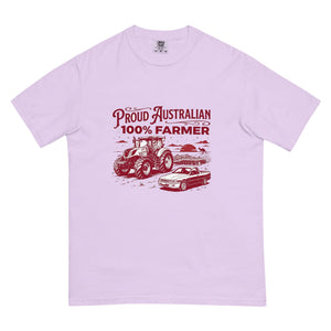 The Tractor Mugs Store Orchid New Holland T7.225 PROUD AUSTRALIAN 100% FARMER Two Tone | Unisex Premium T-shirt Quality Farmers Merch