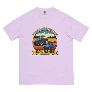 The Tractor Mugs Store Orchid New Holland TM 135 PROUD AUSTRALIAN 100% FARMER Outdoor | Unisex Premium T-shirt Quality Farmers Merch