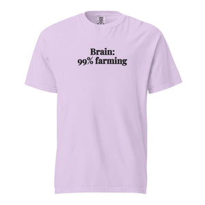The Tractor Mugs Store Orchid / S Brain: 99% Farming | Unisex Premium T-shirt Quality Farmers Merch