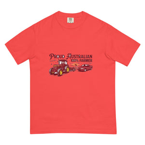 The Tractor Mugs Store Paprika John Deere 3350 4WD PROUD AUSTRALIAN 100% FARMER Two Tone | Unisex Premium T-shirt Quality Farmers Merch