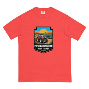 The Tractor Mugs Store Paprika Massey Ferguson 6480 PROUD AUSTRALIAN 100% FARMER Bright | Unisex Premium T-shirt Quality Farmers Merch