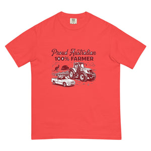 The Tractor Mugs Store Paprika Massey Ferguson 6480 PROUD AUSTRALIAN 100% FARMER Two Tone | Unisex Premium T-shirt Quality Farmers Merch