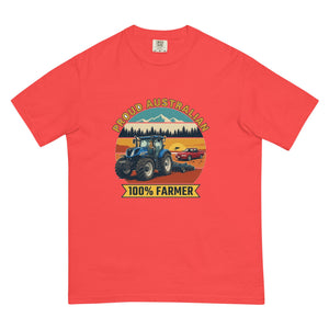 The Tractor Mugs Store Paprika New Holland T7.225 PROUD AUSTRALIAN 100% FARMER Outdoor | Unisex Premium T-shirt Quality Farmers Merch
