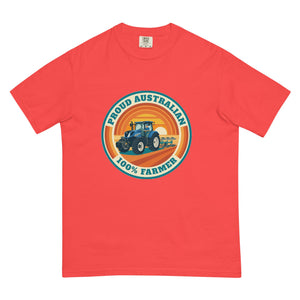 The Tractor Mugs Store Paprika New Holland T7.225 PROUD AUSTRALIAN 100% FARMER Retro | Unisex Premium T-shirt Quality Farmers Merch