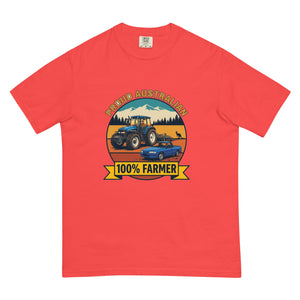 The Tractor Mugs Store Paprika New Holland TM 135 PROUD AUSTRALIAN 100% FARMER Outdoor | Unisex Premium T-shirt Quality Farmers Merch