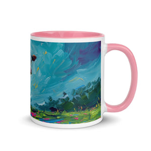 The Tractor Mugs Store Pink / 11 oz Hereford Cow Splash Art | Mug with Color Inside Quality Farmers Merch