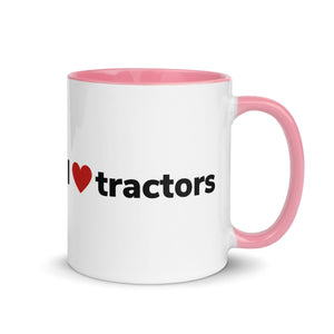 The Tractor Mugs Store Pink / 11 oz I Love Tractors | Mug with Color Inside Quality Farmers Merch