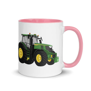 The Tractor Mugs Store Pink / 11 oz John Deere 6R | Mug with Color Inside Quality Farmers Merch