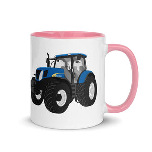 The Tractor Mugs Store Pink / 11 oz New Holland 7040 | Mug with Color Inside Quality Farmers Merch