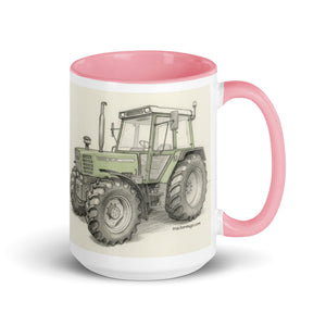 The Tractor Mugs Store Pink / 15 oz Fendt 308 LSA 4WD Pencil Sketch | Mug with Color Inside Quality Farmers Merch