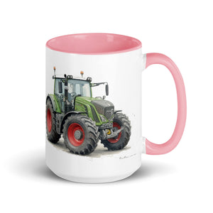 The Tractor Mugs Store Pink / 15 oz Fendt 930 Vario S4 Watercolor | Mug with Color Inside Quality Farmers Merch