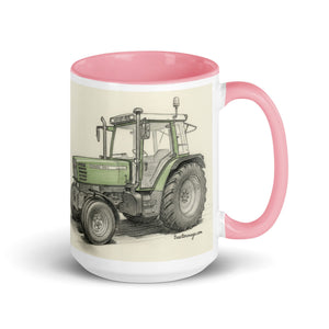 The Tractor Mugs Store Pink / 15 oz Fendt Farmer 308 C Pencil Sketch | Mug with Color Inside Quality Farmers Merch