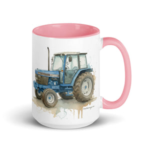The Tractor Mugs Store Pink / 15 oz Ford 6640 Watercolor | Mug with Color Inside Quality Farmers Merch