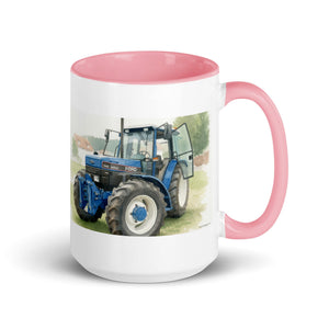 The Tractor Mugs Store Pink / 15 oz Ford 7840 Watercolor | Mug with Color Inside Quality Farmers Merch