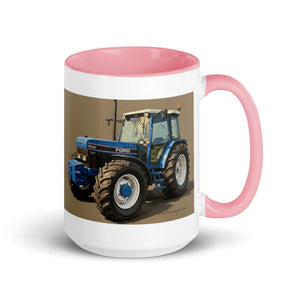 The Tractor Mugs Store Pink / 15 oz Ford 8340 Oil Painting | Mug with Color Inside Quality Farmers Merch