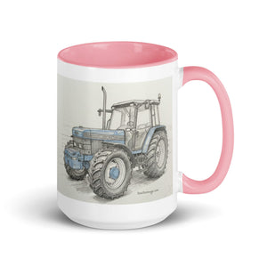 The Tractor Mugs Store Pink / 15 oz Ford 8340 Pencil Sketch | Mug with Color Inside Quality Farmers Merch