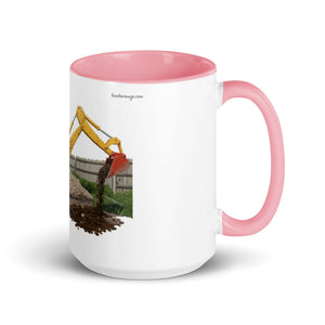 The Tractor Mugs Store Pink / 15 oz JCB 3 Working Oil Painting | Mug with Colour Inside Quality Farmers Merch