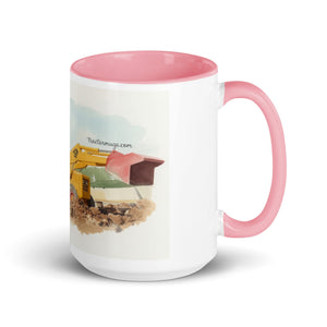 The Tractor Mugs Store Pink / 15 oz JCB 3C II Watercolor | Mug with Colour Inside Quality Farmers Merch