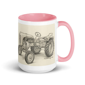 The Tractor Mugs Store Pink / 15 oz Porsche Diesel A111 Pencil Sketch | Mug with Color Inside Quality Farmers Merch