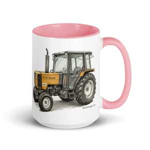 The Tractor Mugs Store Pink / 15 oz Renault 65-32 MX Pencil Sketch | Mug with Color Inside Quality Farmers Merch