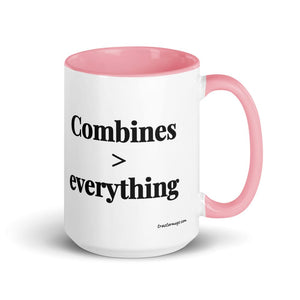 The Tractor Mugs Store Pink Combines > Everything | 15 oz Mug with Color Inside Quality Farmers Merch