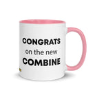 The Tractor Mugs Store Pink Congrats On The New Combine | Mug with Color Inside Quality Farmers Merch