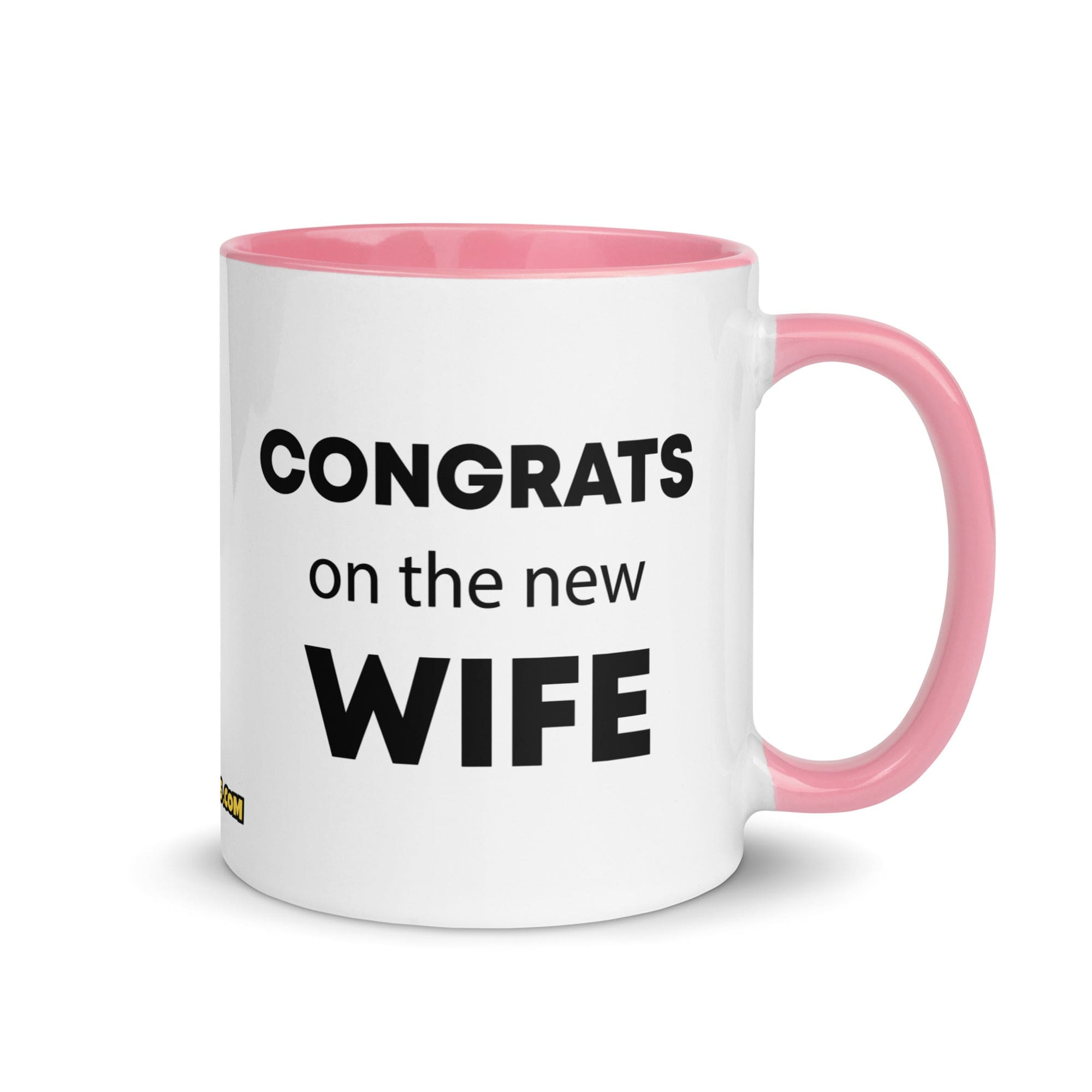The Tractor Mugs Store Pink Congrats On the New Wife  | Mug with Color Inside Quality Farmers Merch