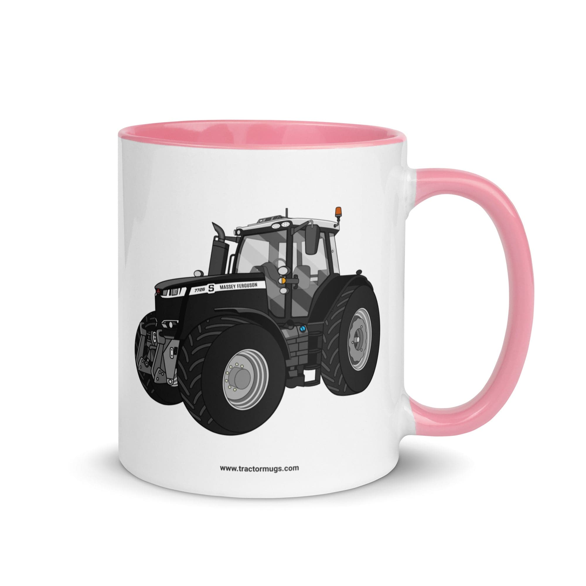 The Tractor Mugs Store Pink Massey Ferguson 7726S Black Beauty | Mug with Color Inside Quality Farmers Merch
